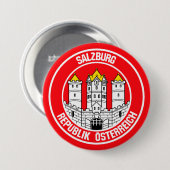 Salzburg Round Emblem Ronde Button 7,6 Cm (Voorkant /achterkant)