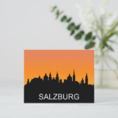 Salzburg silhouette, zomerzonsondergang briefkaart (Staand voorkant)