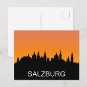 Salzburg silhouette, zomerzonsondergang briefkaart (Voorkant / Achterkant)
