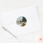Salzburger Alps-Uitzicht, Winter Ronde Sticker (Envelop)
