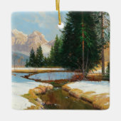 Salzburger Alps-Uitzicht, Winterkerst Keramisch Ornament (Voorkant)