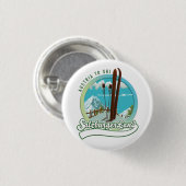 Salzburgerland Oostenrijks skiën Ronde Button 3,2 Cm (Voorkant /achterkant)
