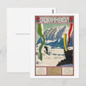 Salzkammergut Austria Vintage Poster teruggezet Briefkaart (Voorkant / Achterkant)