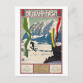 Salzkammergut Austria Vintage Poster teruggezet Briefkaart (Voorkant)