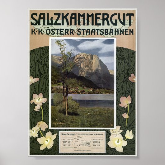 Salzkammergut Oostenrijk Vintage Poster 1910 (Voorkant)