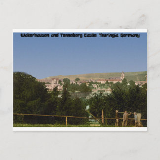 Salzungen met het kasteel uit Seeberg, Thüringen Briefkaart