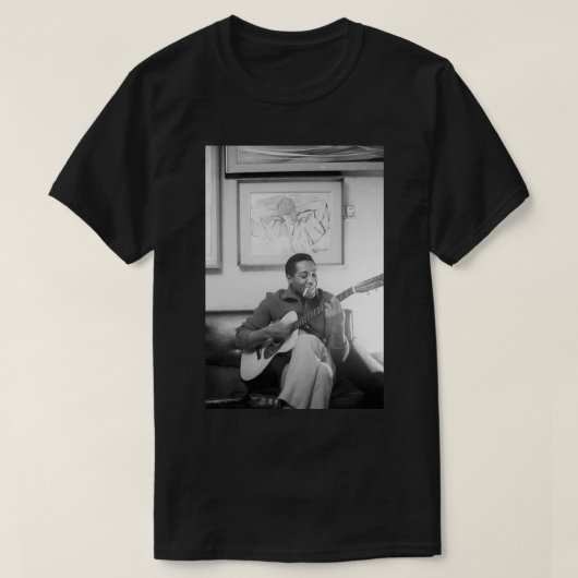 Sam Cooke Plays Guitar Poster T-shirt (Design voorkant)