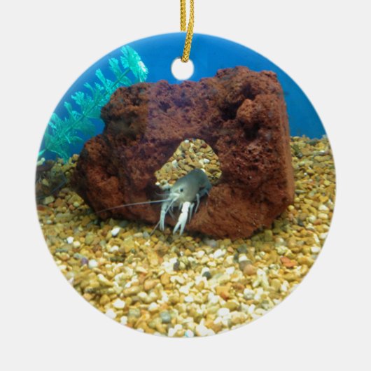 Sam de blauwe kreeft keramisch ornament (Voorkant)