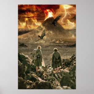 Sam en FRODO™ naderen montagekoom Poster