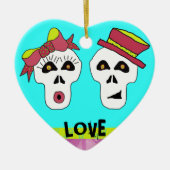 Sam en Sally Skull-versiering Keramisch Ornament (Voorkant)