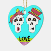 Sam en Sally Skull-versiering Keramisch Ornament (Links)