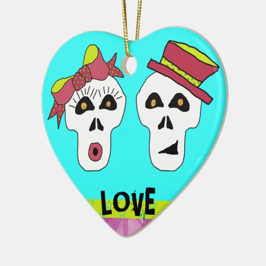 Sam en Sally Skull-versiering Keramisch Ornament (Links)