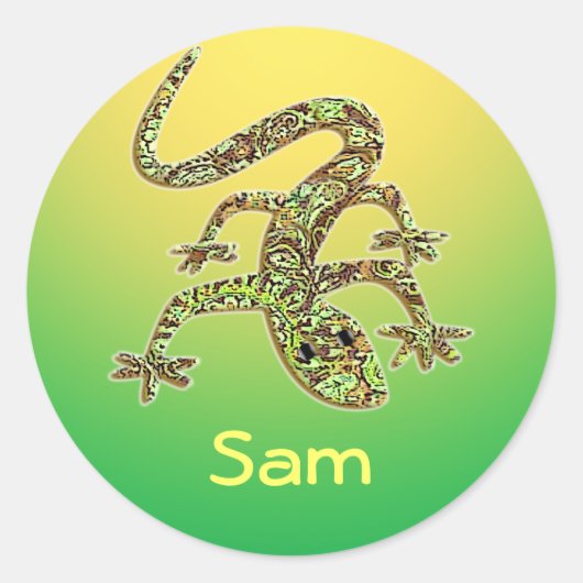 Sam Gecko / Salamander / Lizard Stickers (Voorkant)