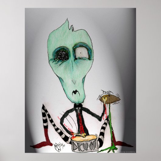 Sam- Ghoulie Drummer Art Poster van Tricia Martin (Voorkant)