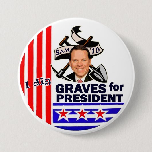 Sam Graves voor President 2016 Ronde Button 7,6 Cm (Voorkant)