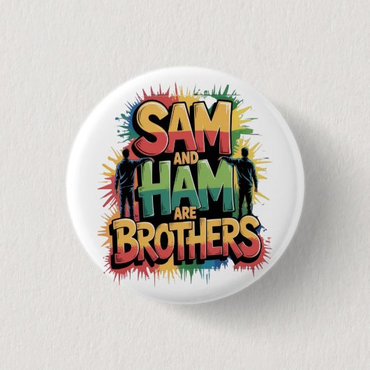 Sam & Ham zijn broers Ronde Button 3,2 Cm (Voorkant)