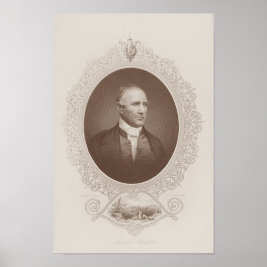 Sam Houston Engraved Portrait Poster (Voorkant)