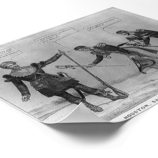 Sam Houston, Santa Anna en Cos, 1836 Poster (Hoek)