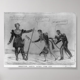 Sam Houston, Santa Anna en Cos, 1836 Poster
