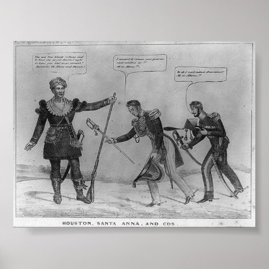 Sam Houston, Santa Anna en Cos, 1836 Poster (Voorkant)