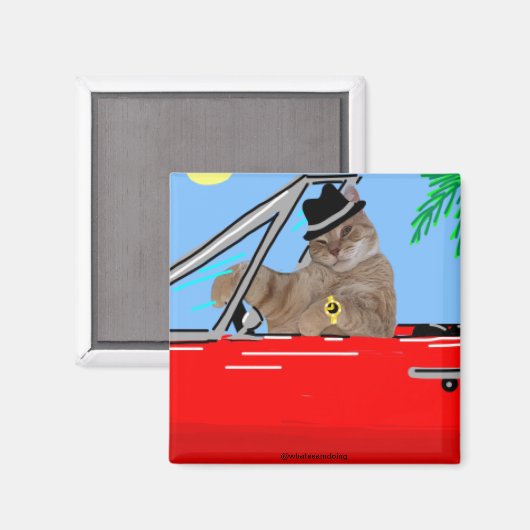 Sam Le Cat Baller Cat Magnet (Voorkant / Achterkant)