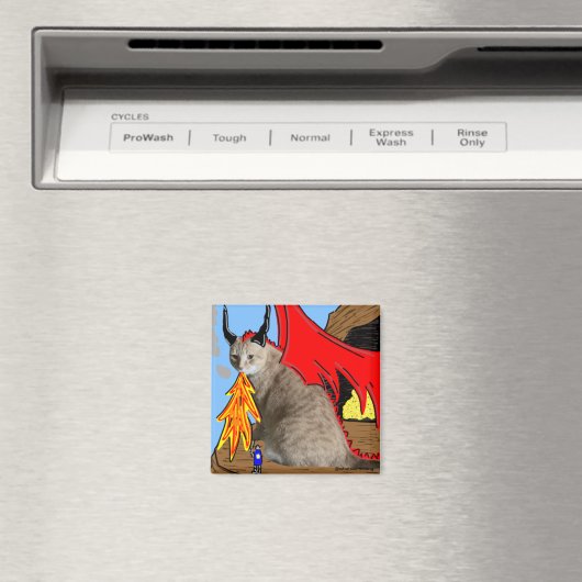 Sam Le Cat Dragon Magnet (Insitu (Vaatwasser))