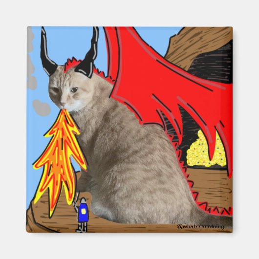 Sam Le Cat Dragon Magnet (Voorkant)