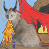 Sam Le Cat Dragon Vinyl Sticker (Voorkant)