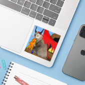 Sam Le Cat Dragon Vinyl Sticker (Laptop met iPhone)