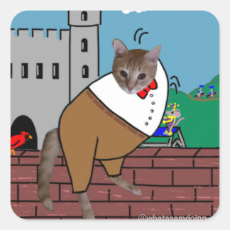 Sam Le Cat Humpty Dumpty Vierkante Sticker