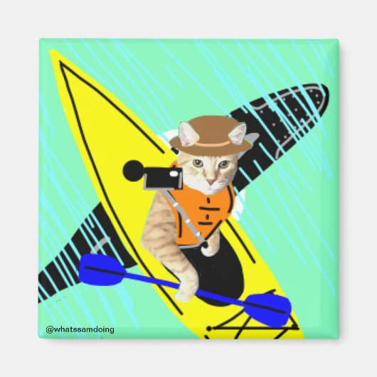 Sam Le Cat Kayak Selfie Magnet (Voorkant)