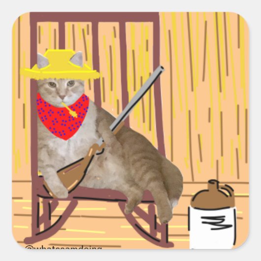 Sam Le Cat No Trespassing Country Cat Sticker (Voorkant)