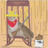 Sam Le Cat No Tresspassing Country Cat Sticker (Voorkant)