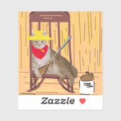 Sam Le Cat No Tresspassing Country Cat Sticker (Vel)