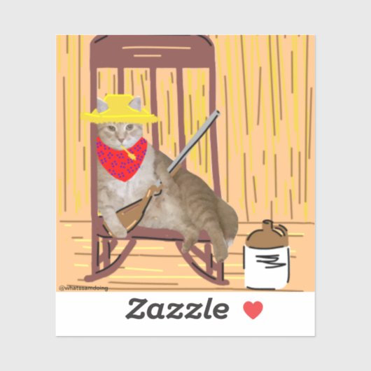 Sam Le Cat No Tresspassing Country Cat Sticker (Vel)