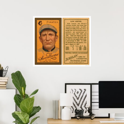 Sam Leever Pirates Baseball 1911 Poster (Thuiskantoor)