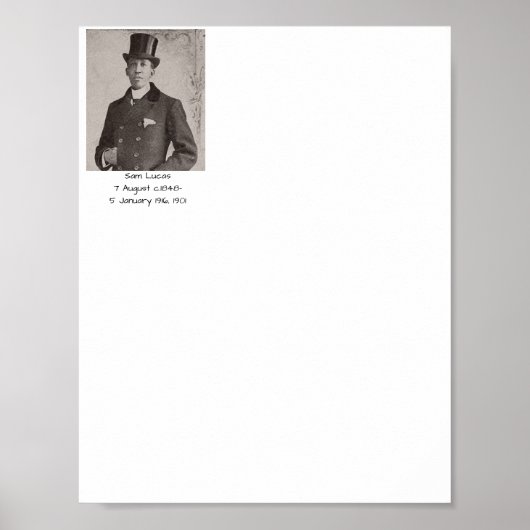 Sam Lucas, 1901 Poster (Voorkant)
