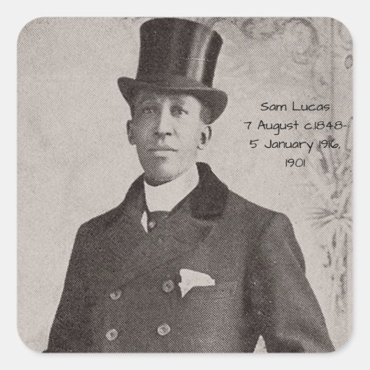 Sam Lucas, 1901 Vierkante Sticker (Voorkant)