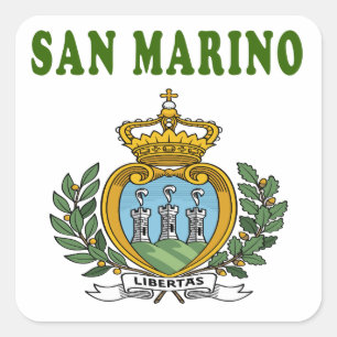 Sam Marino America Coat of Arms Design Vierkante Sticker