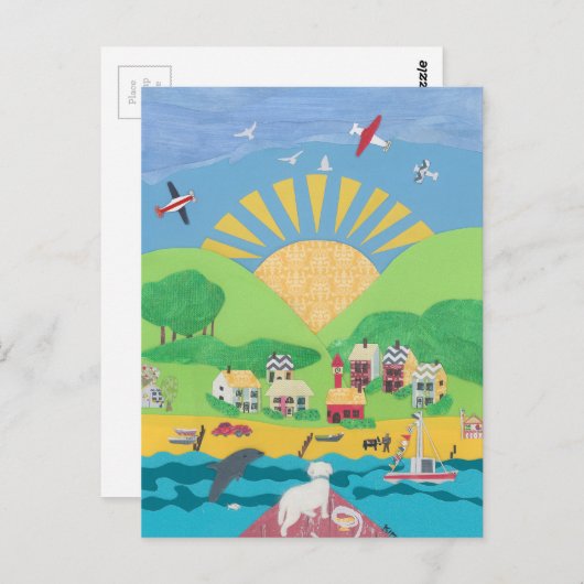 Sam op de boot briefkaart (Voorkant / Achterkant)