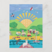 Sam op de boot briefkaart (Voorkant)