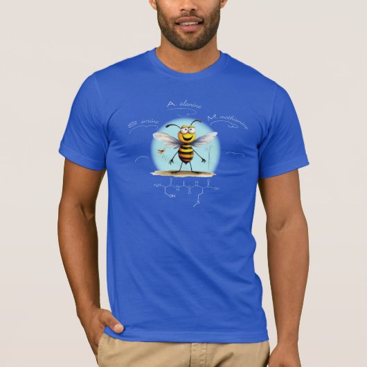 SAM-peptide, Bee-9 met aangepaste tekst, donker T-shirt (Voorkant)