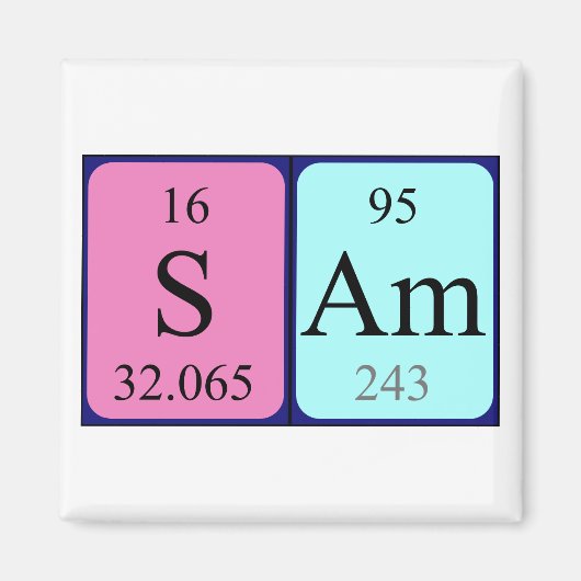 Sam periodieke lijstnaam magnet (Voorkant)