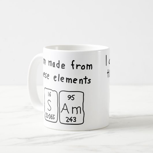 Sam periodieke lijstnaam mok (Voorkant links)