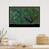 Sam Rayburn Lake Texas Satellite Poster Map (Keuken)