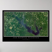 Sam Rayburn Lake Texas Satellite Poster Map (Voorkant)