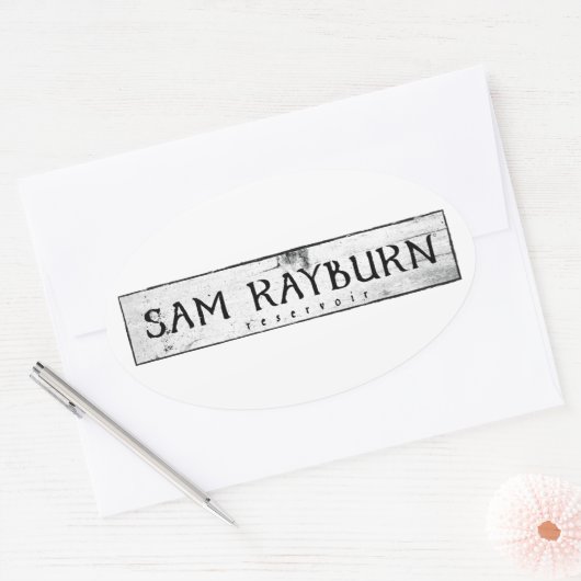 Sam Rayburn Reservoir Ovale Sticker (Envelop)