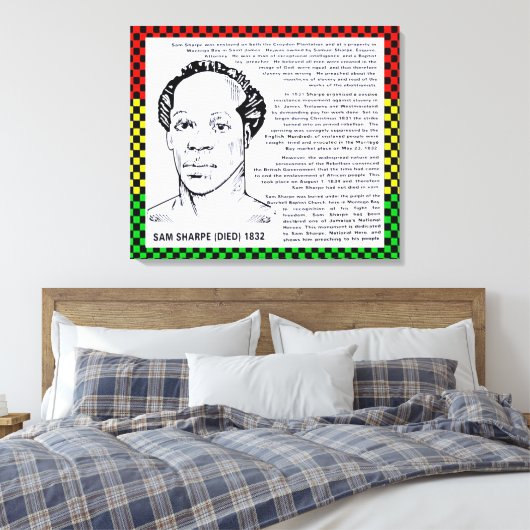 Sam Sharpe Jamaican Hero Canvas Afdruk (Insitu (Slaapkamer))