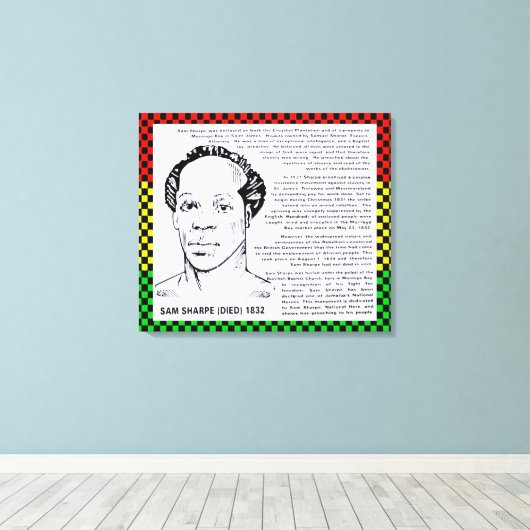 Sam Sharpe Jamaican Hero Canvas Afdruk (Insitu (Houten vloer))