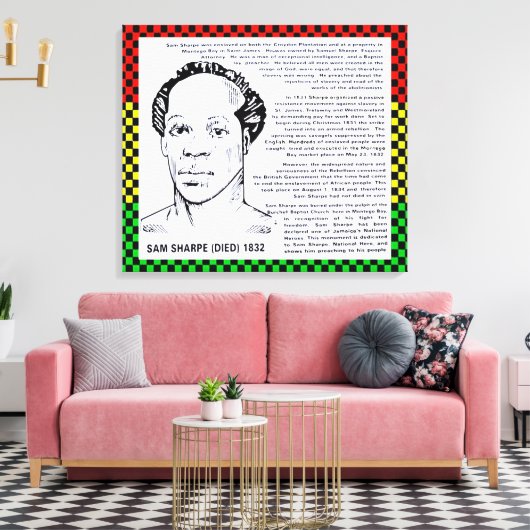 Sam Sharpe Jamaican Hero Canvas Afdruk (Insitu (Woonkamer))